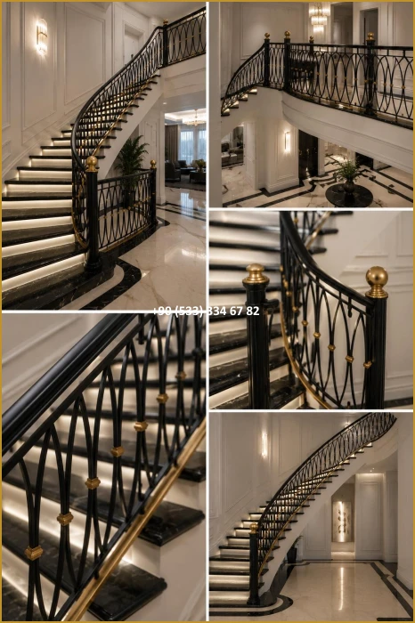 MERDİVEN KORKULUKLARI- MERDİVEN KORKULUK TASARIMI- FERFORJE MERDİVEN KORKULUK MODELLERİ mod8926