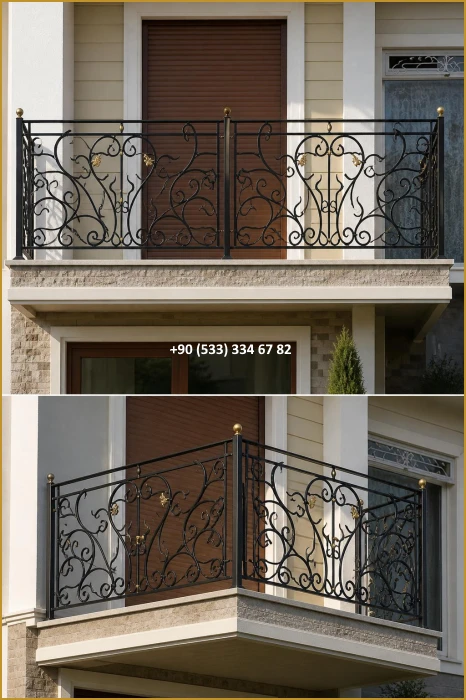 BALKON KORKULUK MODELLERİ-FERFORJE BALKON KORKULUK MODELLERİ-BALKON KORKULUK ÇEŞİTLERİ mod8876