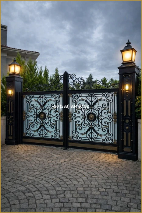 VİLLA KAPILARI-FERFORJE VİLLA KAPILAR-VİLLA GİRİŞ KAPILAR-BAHÇE KAPILARI-FERFORJE KAPILAR mod8481