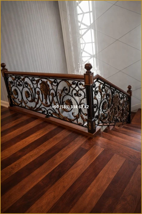 MERDİVEN KORKULUKLARI- MERDİVEN KORKULUK TASARIMI- FERFORJE MERDİVEN KORKULUK MODELLERİ mod8784
