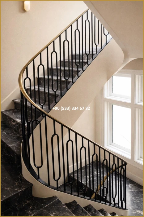 MERDİVEN KORKULUKLARI- MERDİVEN KORKULUK TASARIMI- FERFORJE MERDİVEN KORKULUK MODELLERİ mod8808